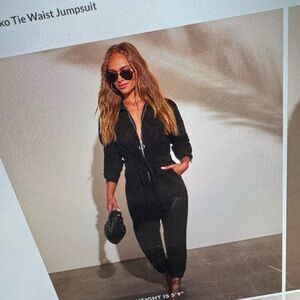 Vici Black Zipper Front Jumpsuit